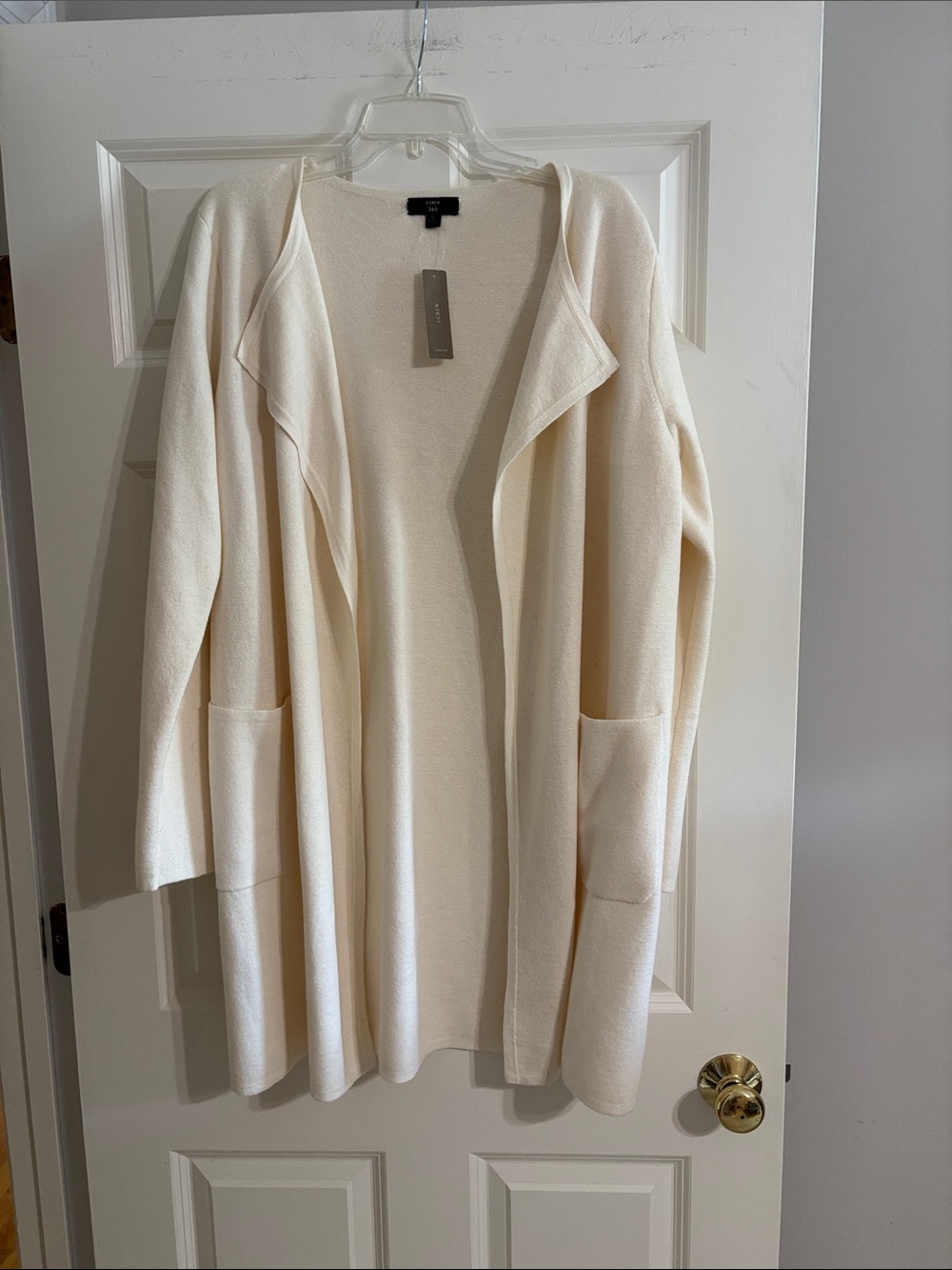 J. Crew Ivory Juliette Collarless Sweater Blazer